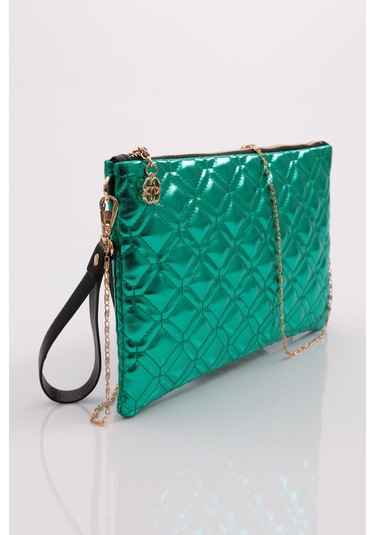 Dgn 4004 Kadin Baklava Dilimi Desenli Çanta 4004-2337-R13776 Yeşil