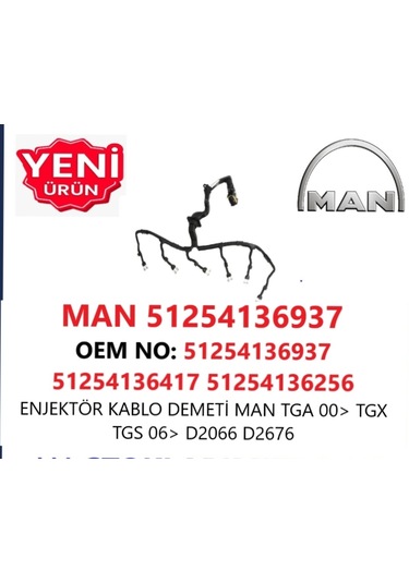 Man Tga 00 Tgx Tgs 06 D2066 D2676 Enjektör Kablo Demeti