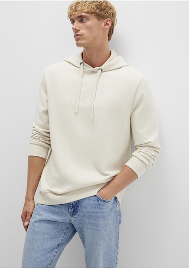 Mavi - Mavi Logo Baskılı Kapüşonlu Bej Sweatshirt 065606-70134 Bej