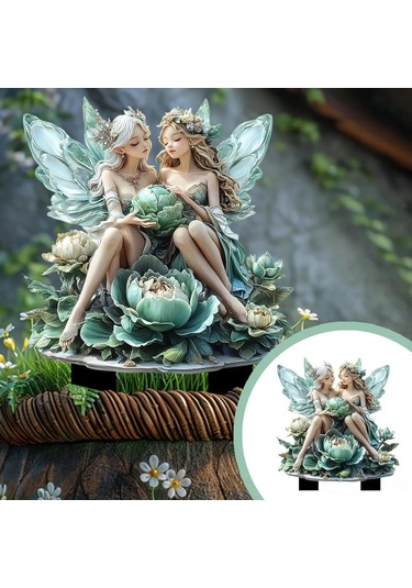 Qingmipy Yeşil Beyaz Çim Bahçe Figürü, Akrilik Su Geçirmez Dayanıklı, Kolay Kurulum Dekoratif "süt Masalı" Bitki Süs Ykc473