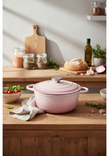 Bernardo Intensa Döküm Tencere Pembe 24cm Pembe