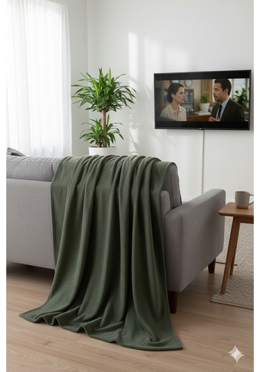 Peluş Tek Kişilik Battaniye Welsoft Battaniye Tv Battaniyesi Polar Battaniye Süper Yumuşak Haki