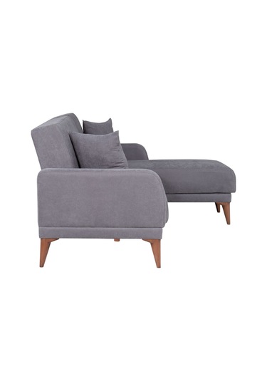 Kilim Mobilya Minimal Uzanmalı Köşe Takımı V2  (İkili Sol Ünite + Uzanma Sağ Ünite) koyu gri