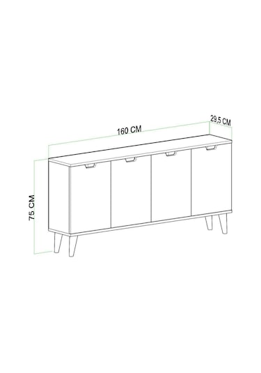 Elegant 4 Kapaklı Dekoratif Konsol Beyaz
