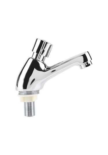 Xindoker Tam Bakır Tek Soğuk Suyu Zaman Gecikmeli Basma Tipi Lavabo Musluğu 4-6 Saniye Otomatik Kapanma, Su Tasarrufu