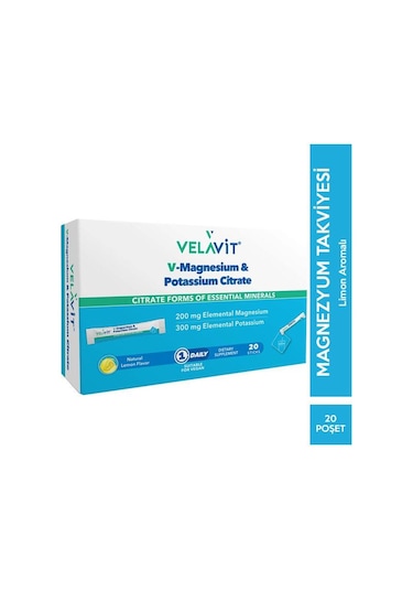 Velavit Magnesium & Potassium Citrate 20 Sticks