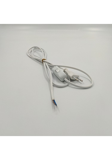 2 Metre Aç-kapa Arapuar Anahtarlı Fişli Beyaz Renk Kablo