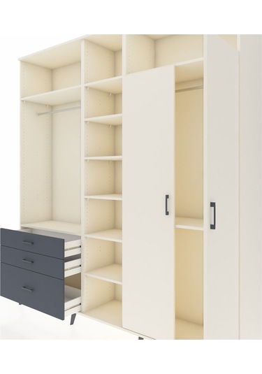 Hyperion Dolap 10 Raflı 3 Çekmeceli 2 Askılı 220x44x243 Aytaşı-aytaşı/antrasit Aytası/antrasıt Hyperion Dolap 10 Raflı 3 Çekmeceli 2 Askılı 220x44x243 Aytaşı-aytaşı/antrasit Aytası/antrasıt