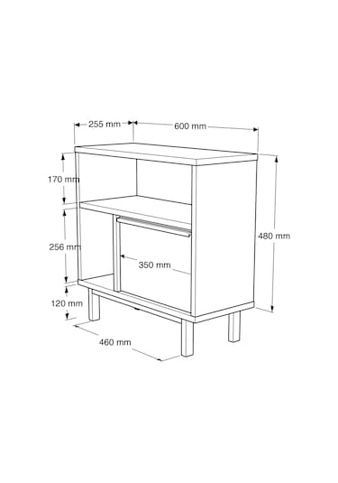 Robin Home Lidya Yan Sehpa Komodin Kapaklı Metal Ayaklı Sepet