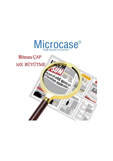 Microcase 80 Mm Çap 10X Büyütme El Tipi Büyüteç - Model By3