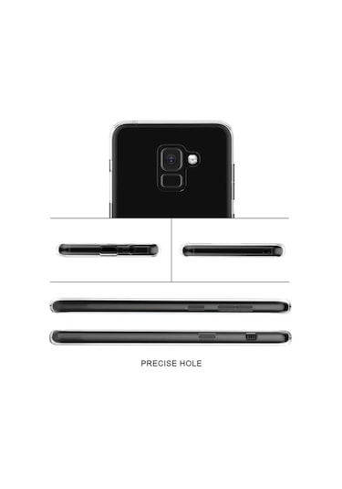 Samsung Uyumlu Galaxy A8 2018 Kılıf Şeffaf Silikon Hibrit Case Renksiz