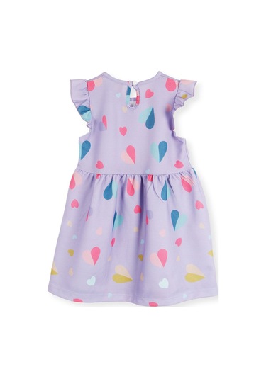 Ahengim Kız Çocuk Kalp Desenli Elbise Ak2406 Lila