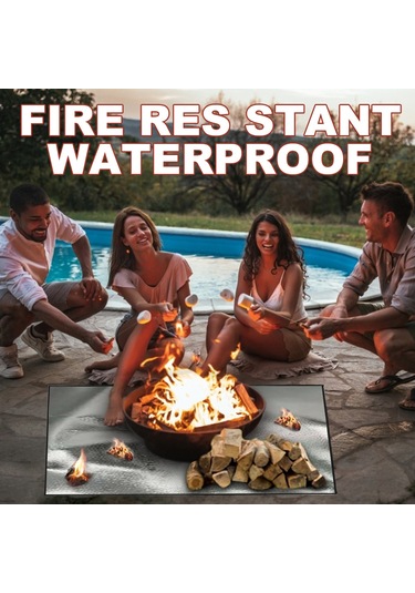 Yangın Matı Şömine Mangal Koruma Matı, Açık Hava Çim Teras Deniz Kenarı Barbekü, 100 150cm