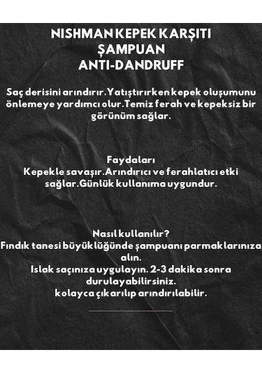 Nıshman Kepek Karşıtı Şampuan Antı-dandruff 480 Ml