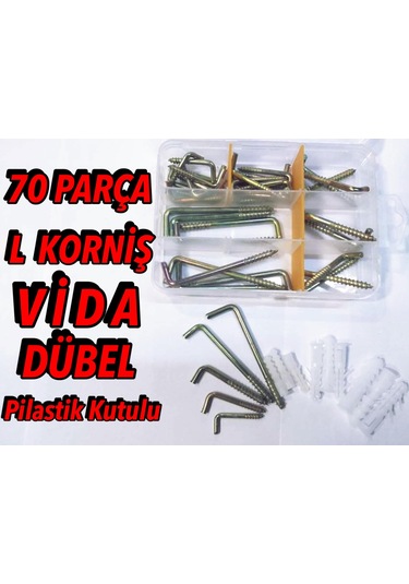 70 Parça L Vida Korniş Vida Dübel Seti