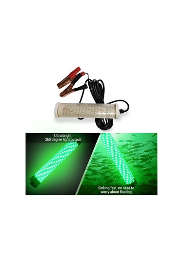 Symbee 12v 20w 120 Led Su Altı Balık Işığı, Yeşil Işık 5m Kablolu, Tuzlu & Tatlı Su Uyumlu, Gece Balıkçılığı İçin Sulu Ortamlar İçin Beyaz