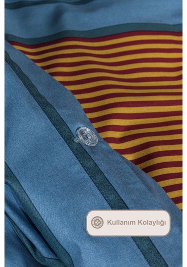 Elart Arden Nevresim Takımı Çift Kişilik %100 Pamuk Ranforce Lastikli Çarşaf 200x220 Cm Renkli