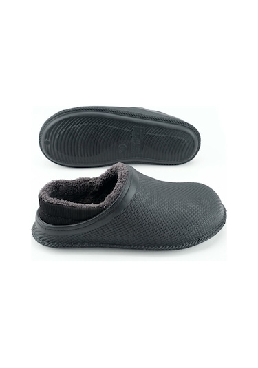 Gezer 15336 Eva İçi Peluşlu Sessiz Taban Erkek Kışlık Ev Terliği Gri