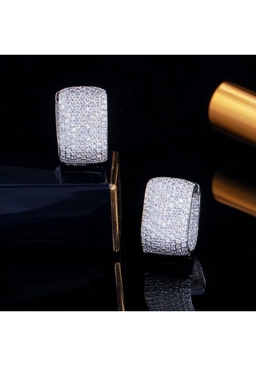 Novahub Altın Wwj Küpik Küpe Seti, 500 Adet Kübik Zirkonya, Kadın Altın Gümüş Küpe Altın