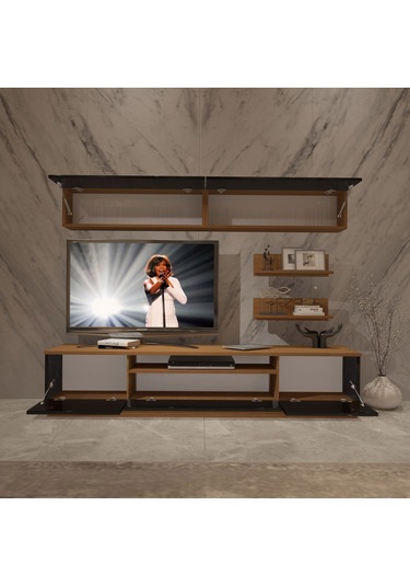 Decoraktiv Trendstyle 5 Slm Tv Ünitesi Tv Sehpası Ceviz - Siyah