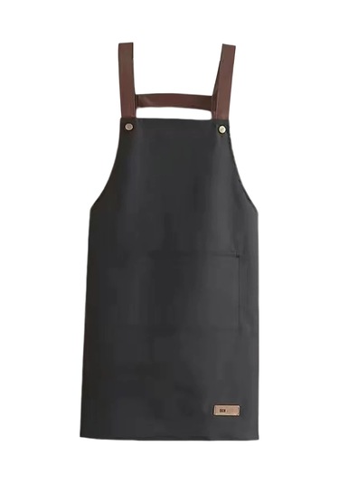 Aubyhe Siyah Pvc Mutfak Apron - Uzun Coverage, Su Geçirmez, Ayarlanabilir Kemer Ve Büyük Cep İle Restoran/aile Kullanıma Uygun
