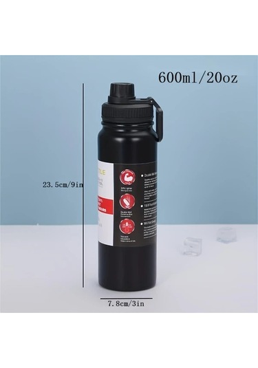 Willowhaven Siyah 1000ml 34oz 316 Paslanmaz Çelik Vakum Termos Sızdırmaz Termal Matara Siyah