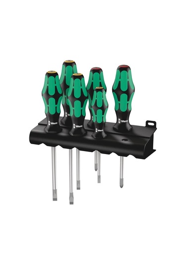 Wera 334/6 Raflı Tornavida Seti Kraftform, Plus Lazer Uç + Raf, 6