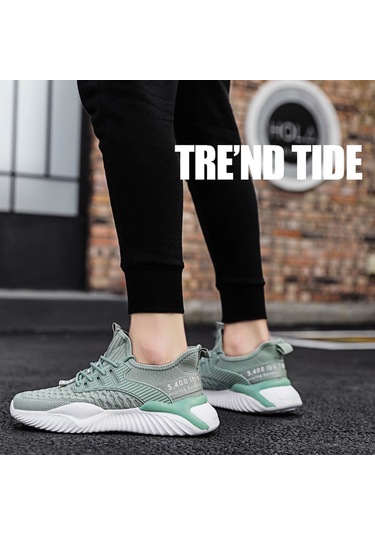 Teltree Erkek Zm-68 Yeşil Spor Ayakkabı 43 Numara - Nefes Alıcı Uçucu Dokuma, Kayışlı, Günlük Kullanıma Uygun, Dayanıklı, Trendy Diğer