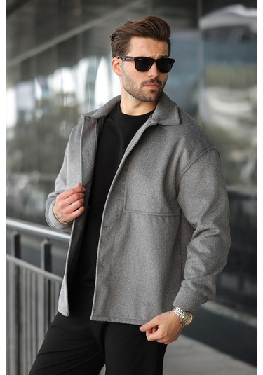 Antrasit Kaşe Gömlek Ceket E6765 Antrasit
