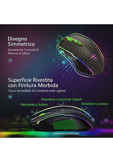 Yüksek Performanslı Kablolu Oyun Faresi, 7200 Ayarlanabilir Oyun Faresi