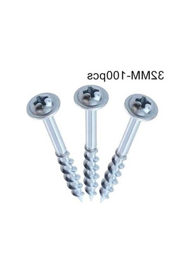 Novahub 100 Adet Galvanizli Kendi Kendine Kılavuzlu Vidalar 32/38/50/63mm Ağaç İşleme Cep Delik Jig 32 MM