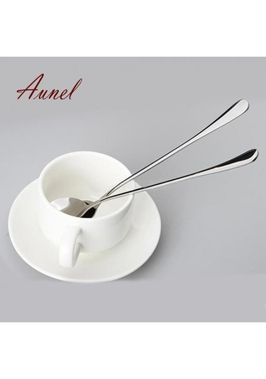 Fantastik Ev Mutfak Aracı 4 Adet Uzun Yuvarlak Paslanmaz Çelik Kahve Ballı Dondurma Kaşıkları