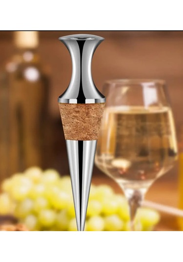 Atay Garage Paslanmaz Çelik Şarap Ve Şampanya Tıpası 1 Adet Açık Gri