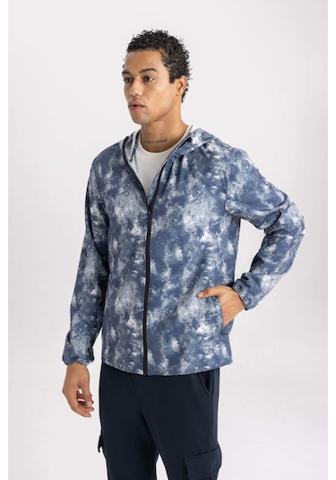 Defacto DeFactoFit Mevsimlik Mont Su İtici Slim Fit Dar Kesim Kapüşonlu File Astarlı Esnek Dokulu B2189AX24SPBK81 Siyah