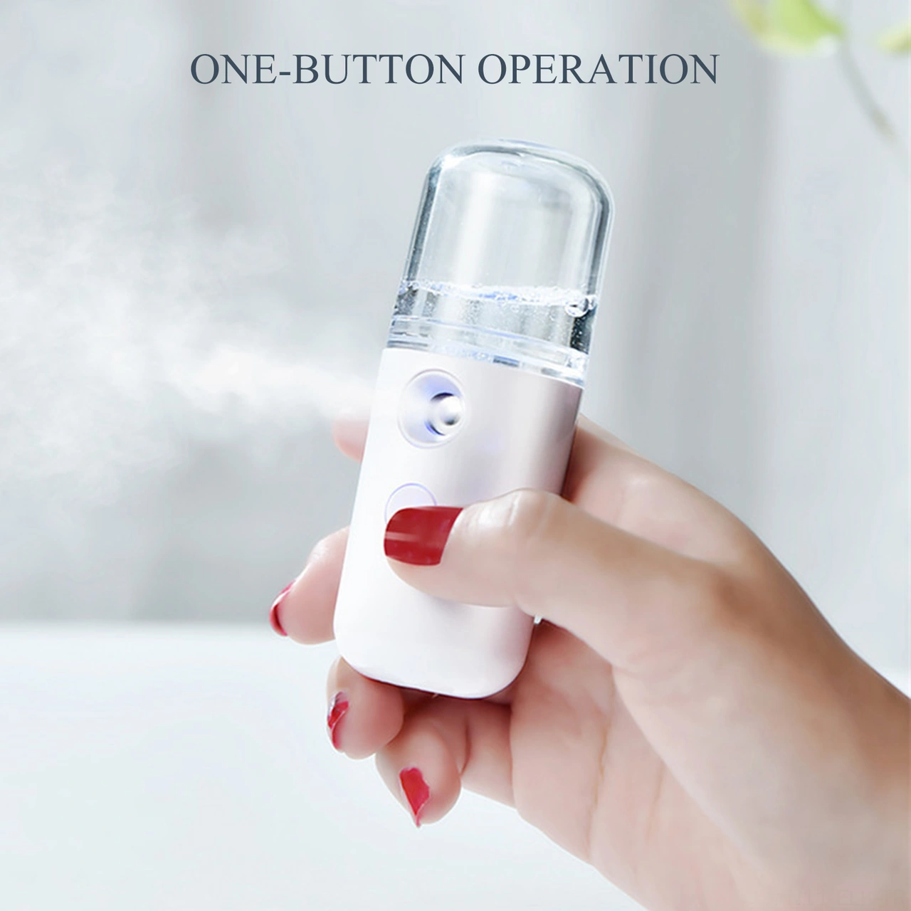 Xindoker Beyaz Mini Usb Şarjlı Nano Sprey Cilt Nemlendirici - 30ml Su Tankı, Yüksek Frekanslı Titreşim Atomizasyonu, Taşınabilir Güzellik Aleti