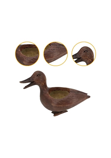 Suntek Magideal Ördek Heykeli Saksı Balkon Bitki Tutucu