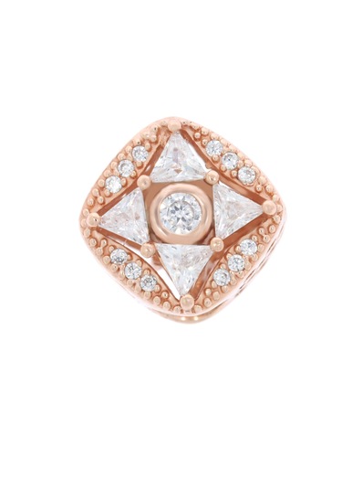 Kadın Üçgen Taş Çiçek Model Gümüş Charm