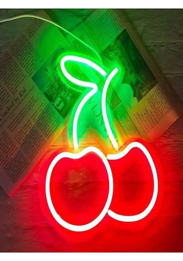 Twins Led Kirazlı Neon Pleksi Tabela Kırmızıyeşil Model:model:16263366 Kırmızı - Yeşil
