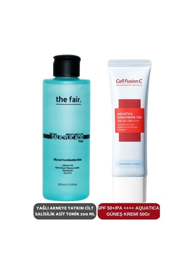 The Fair Yağlı Akneye Yatkın Cilt Salisilik Asit Tonik SPF50+ 200 ML + Aquatica Güneş Kremi 50 ML