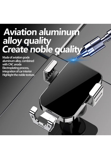 Yerçekimi Araba Telefon Tutucu Hava Firar Sabitleme Kıskacı İçin 4.7-7 İnç A Silver Blue -
