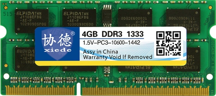 Sones Xıede X043 Ddr3 1333mhz 4gb 1.5v Genel Tam Uyumluluk Bellek Ram Modülü Dizüstü Bilgisayarlar İçin
