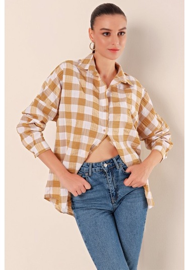 3900 Oversize Uzun Basic Gömlek - Vizon Vi Zon