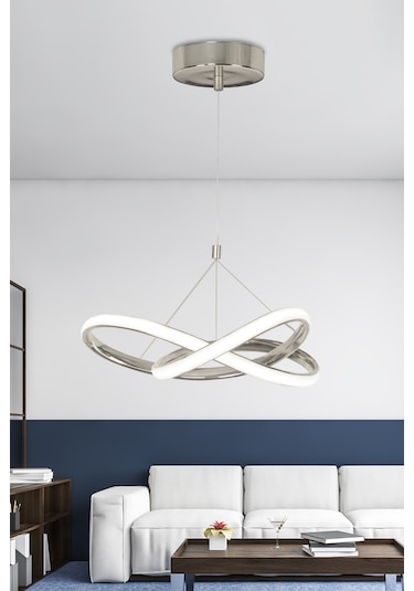 Ransom Krom Kumandalı Dimmerli 4 Modlu Modern Sarkıt Led Avize Krom