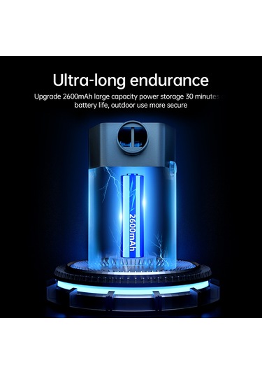 Moveevo Kabellos Şarj Edilebilir Mini Akülü Hava Pompa 6000pa 120l/dak 2 Ağızlı Havalandırma-deflasyon Yatağı Havlu Yüzme Çemberi İçin Siyah