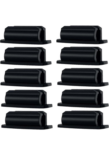 Ganzhoushop 10 Adet Yapışkan Silikon Kalem Tutucu Masa Klipsi Kalem Boya Fırçası Çıkarılabilir Kalem Klipsi Pano Ofis Bülten Panosu Carblack