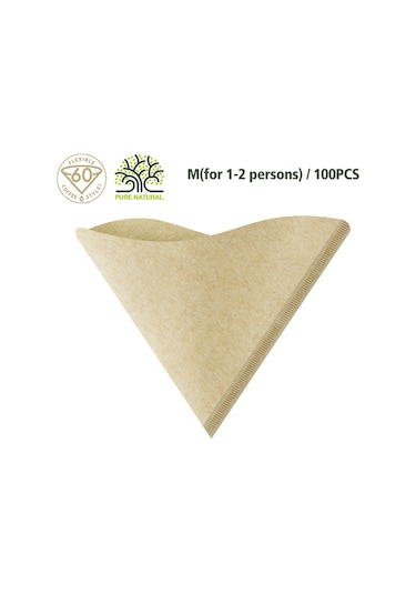 Jeemson 100 Adet Doğal Ahşap Pulpu Kahve Filtresi, Konik Tip, Kimyasal Yok, 1-2 Kişilik, Drip Kahve Makinesi İçin Diğer