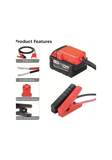 Xuweiwei 80 Heavy Duty Jumper Kabloları 18v Akü Başlatma Kablosu Timsah Klipsli Araç Çalıştırma