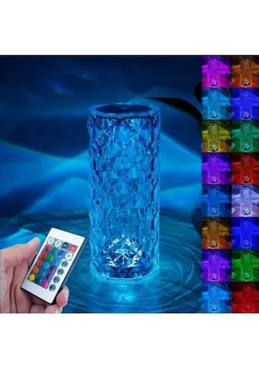 Kristal Led Masa Üstü Lamba 16 Renk Uzaktan Kumandalı Dokunmatik Diğer