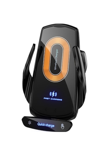 Yuntech01 Araç İçin Manyetik Kablosuz Şarj Cihazı - Akıllı Algılama Telefon Tutucu, 15w Hızlı Şarj, Usb Girişi, Siyah V58