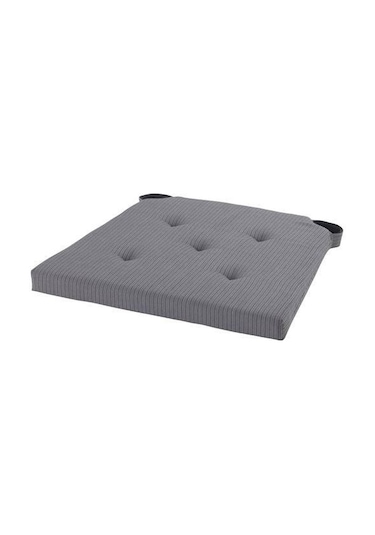 Sandalye Minderi  Gri Renk MeridyenDukkan 35/42x40x4 cm IKEA Cırt Cırtlı Bantlı